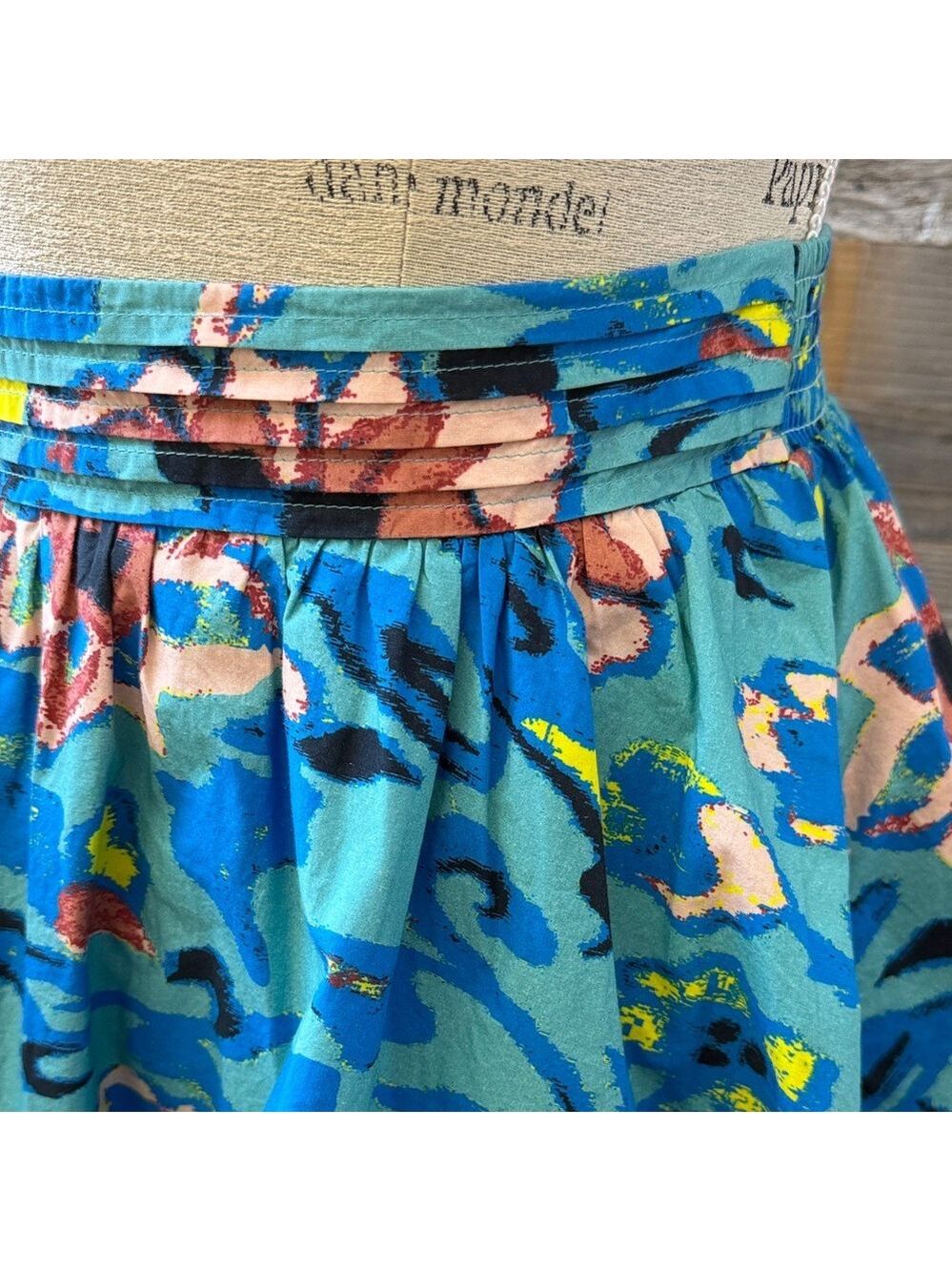 Cleobella Suri Mini Bubble Hem Skirt in Calypso Size Small NWOT - Picture 3 of 7